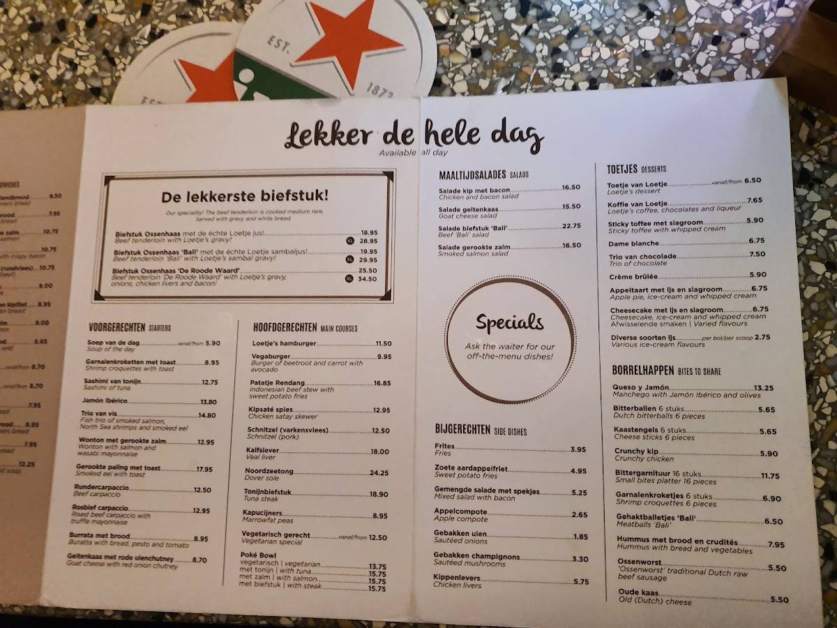Loetje menu NL